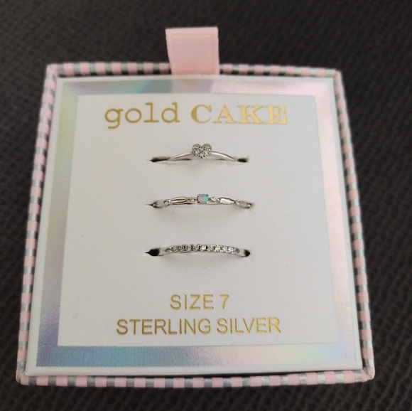 Gold Cake Jewelry Gold Cake Set Of Three3 Sterling Silver Rings Poshmark